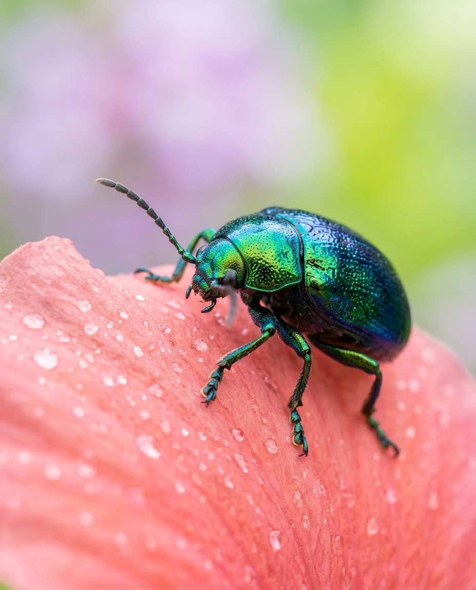 Iridescent macro photography generated with Nano Banana 2.1
