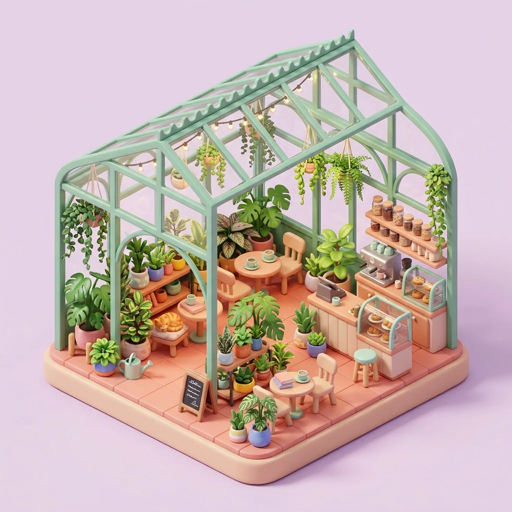 Miniature greenhouse created with Nano Banana 2.1